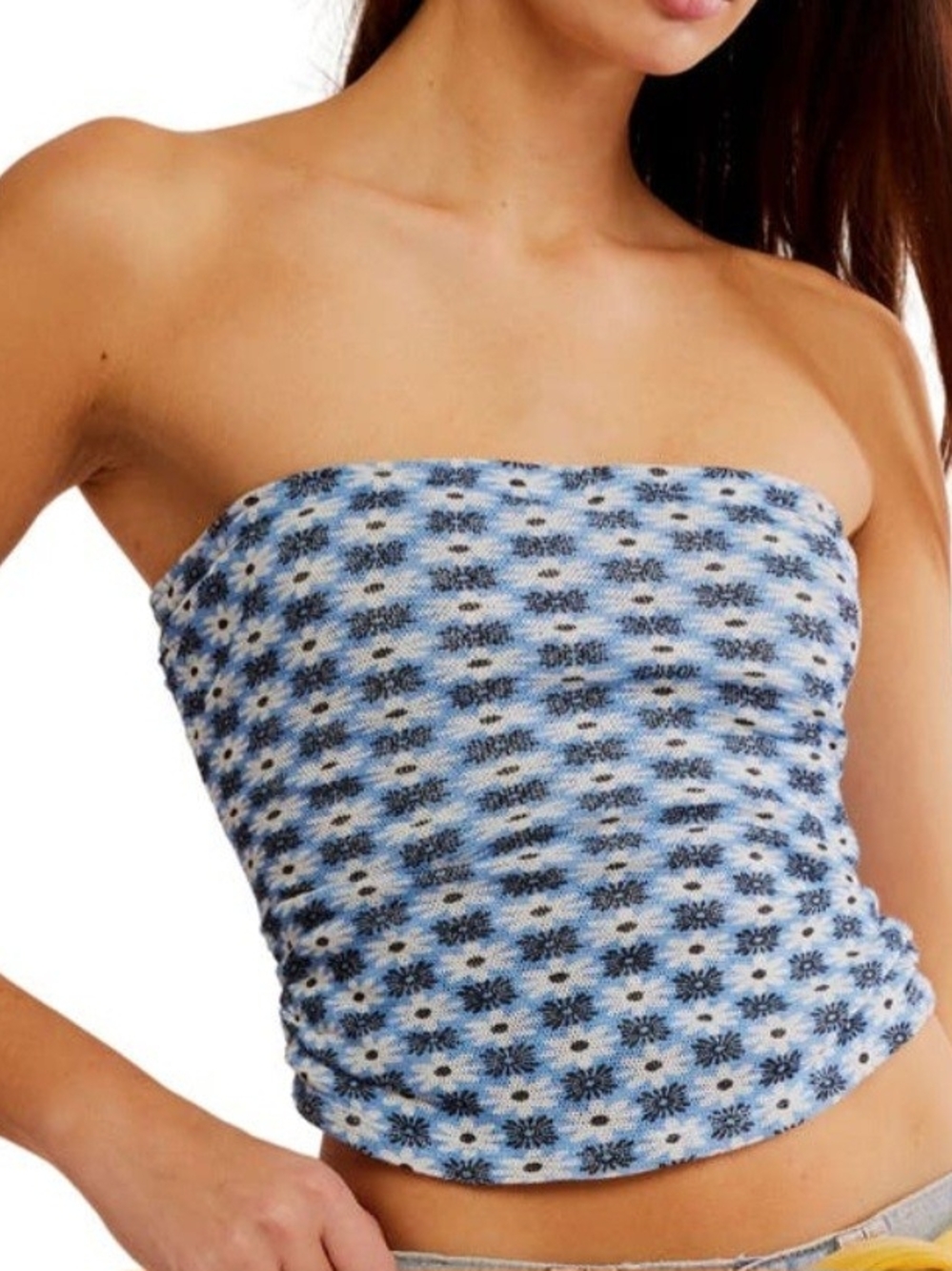 Free People Blue Knit Tube Top